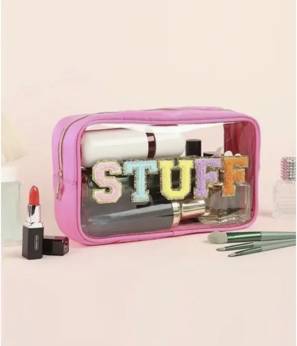 STUFF Clear Cosmetic Bag (Black - Pink - White) #7031-7033