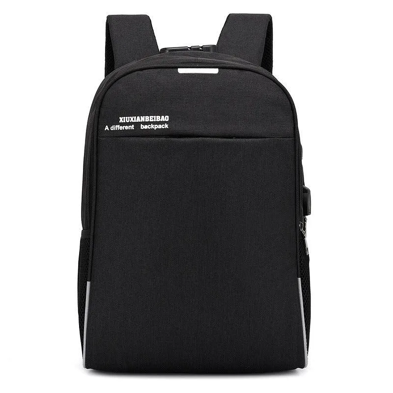 Super Smart Anti-Theft Security Lock BackPack With USB Charging Port- Black