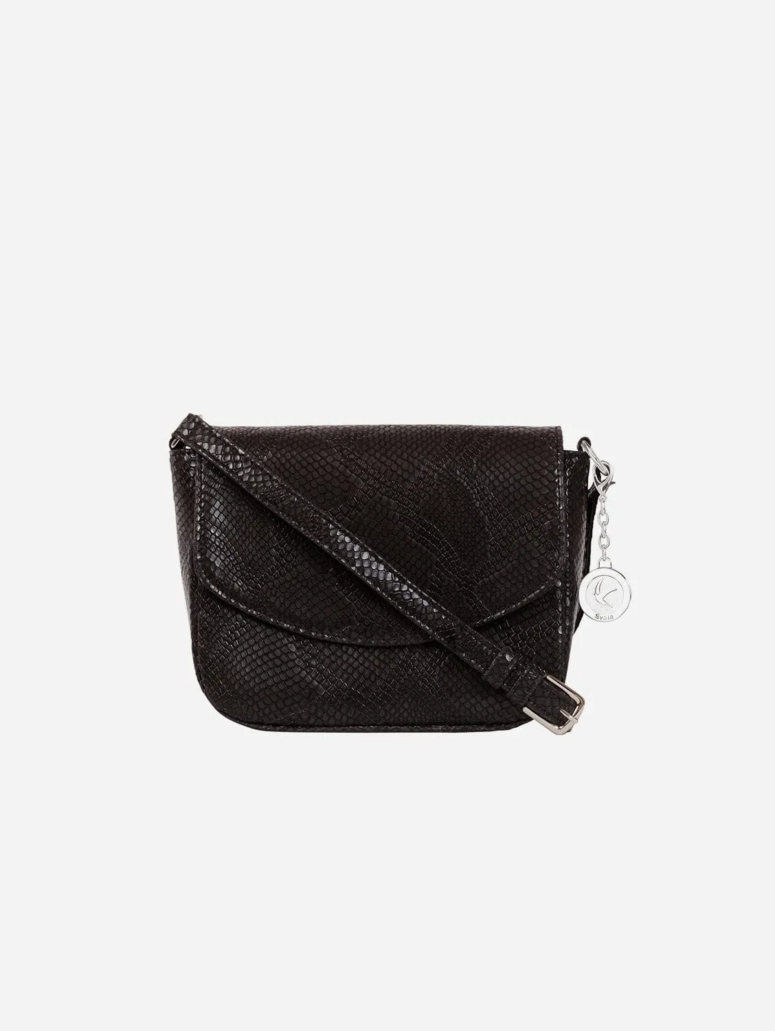 Tashi Vegan Leather Crossbody Bag | Black