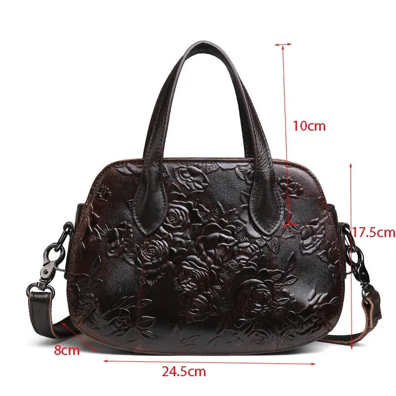 TEEK - Embossed Leather Shell Handbag