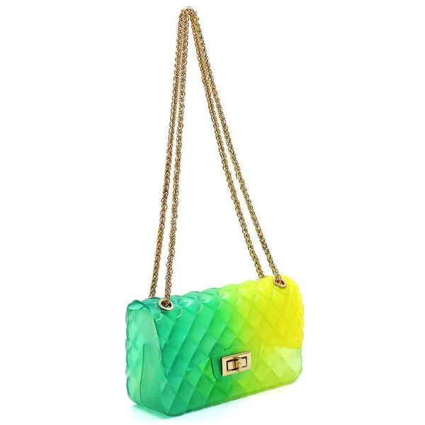 TEEK - Quilt Embossed Color Jelly Shoulder Bag