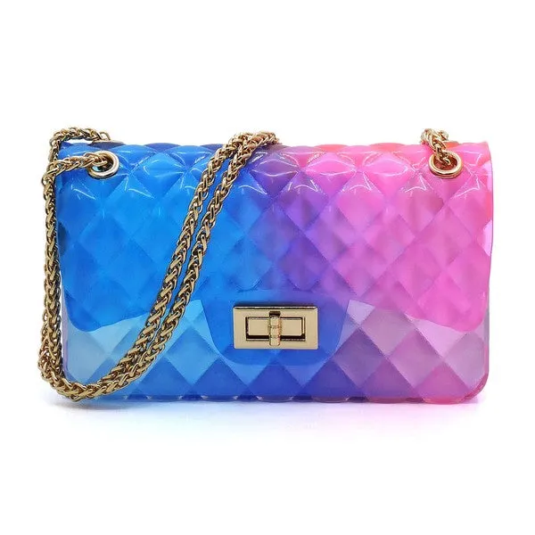 TEEK - Quilt Embossed Color Jelly Shoulder Bag