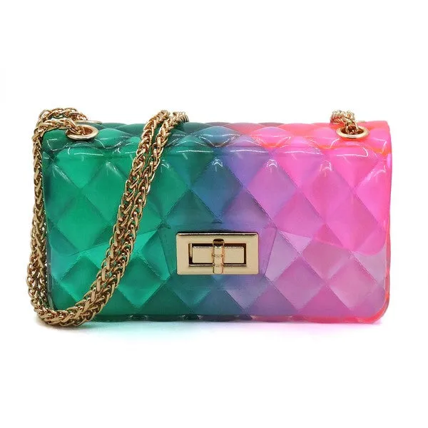 TEEK - Quilt Embossed Color Jelly Shoulder Bag