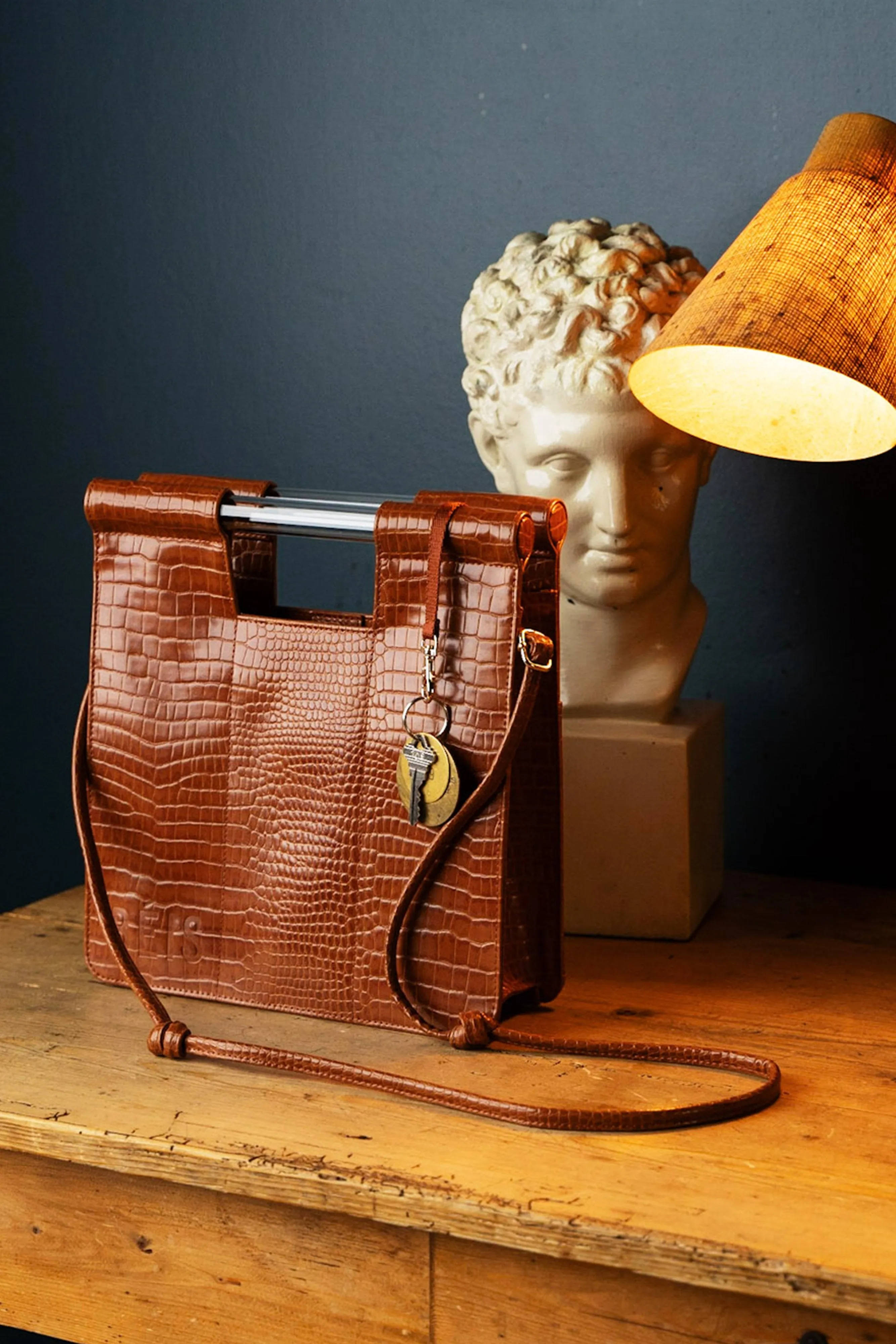 The Crossbody in Cognac Croc