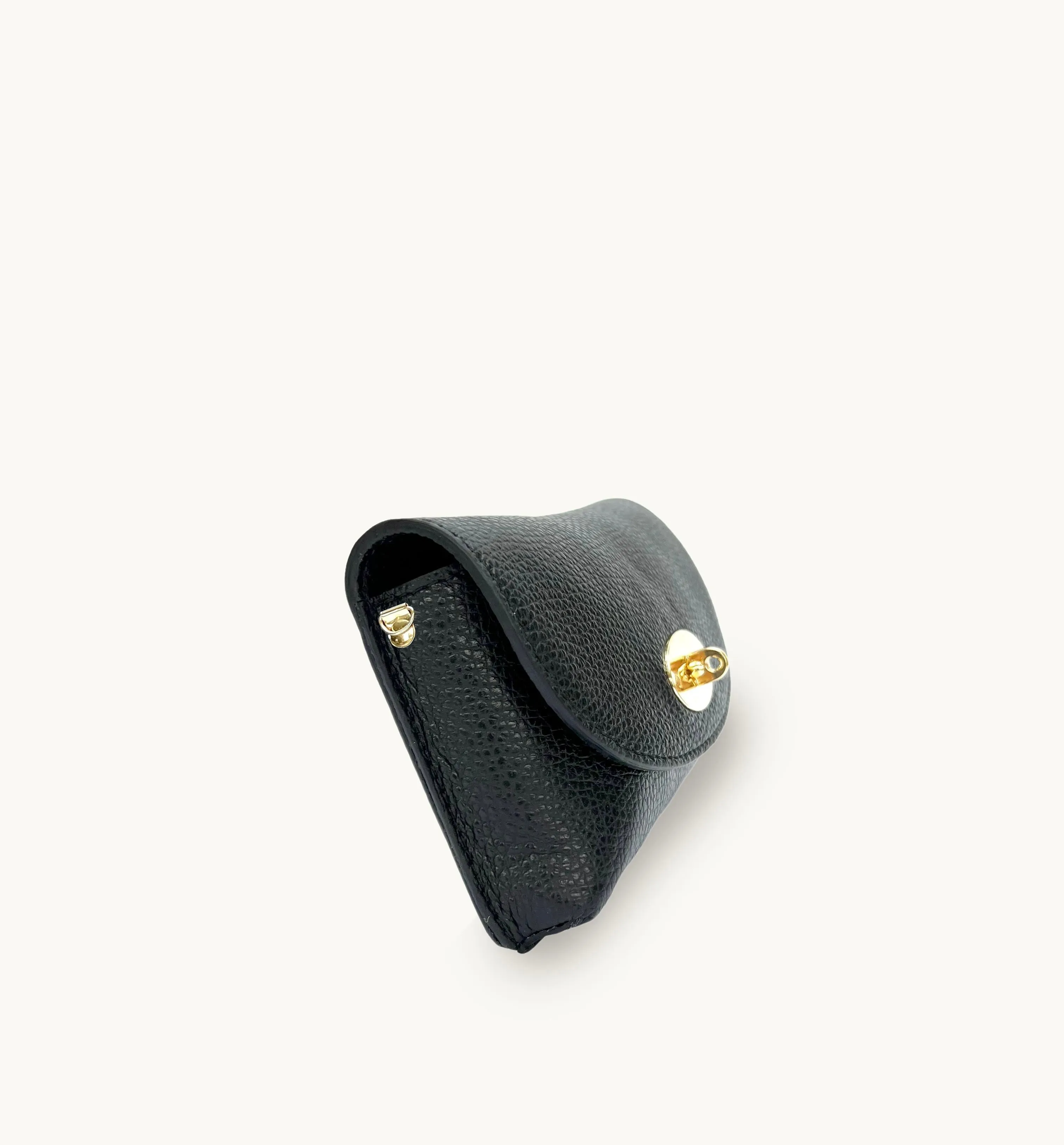 The Mila Black Leather Phone Bag