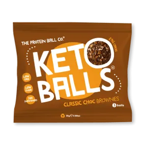 The Protein Ball Co Keto Ball Snack 20x25g Classic Choc Brownies