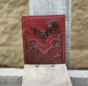 Top Notch Accessories 50101-1BR Brown Rooster With Brown Inlay Bi-Fold Wallet