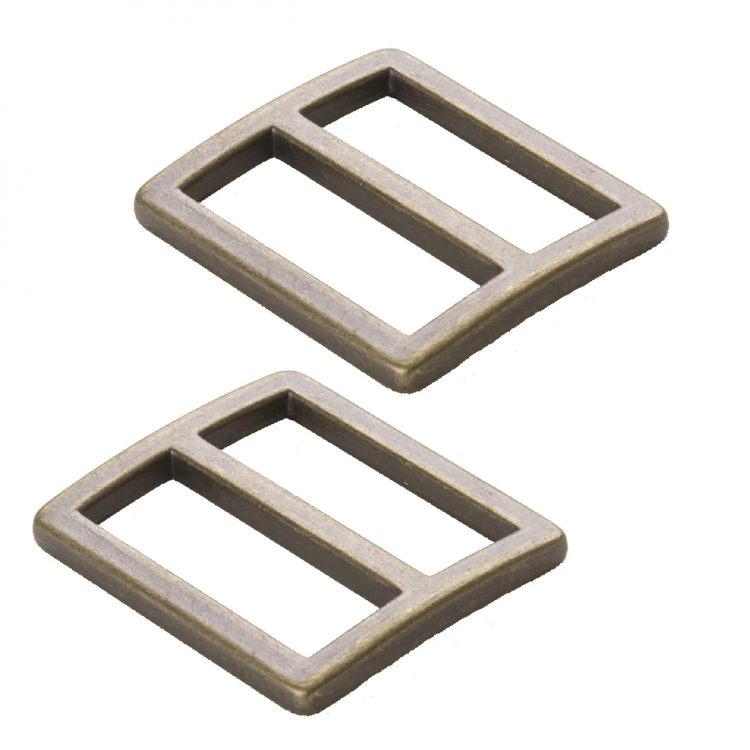 Two 1" flat Widemouth Sliders byAnnie in Antique Brass