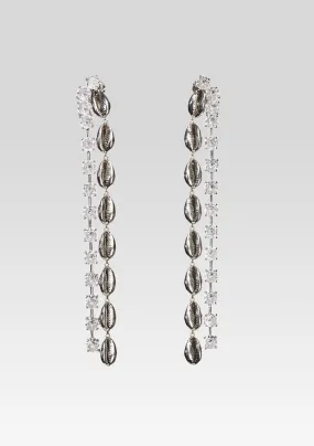 Tyde Crystal Shell Drop Earrings