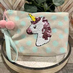 Unicorn Sequin Flip Cosmetic Bag/Pouch