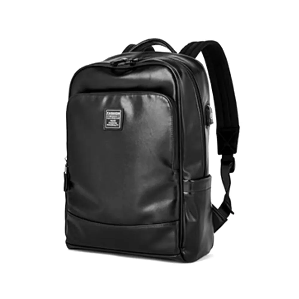 Versatile 15.6'' Leather Laptop Backpack