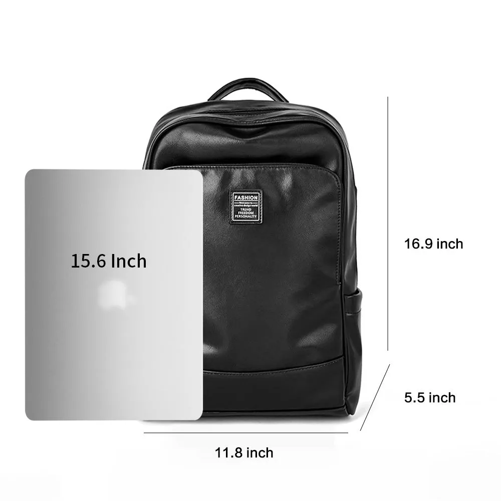 Versatile 15.6'' Leather Laptop Backpack