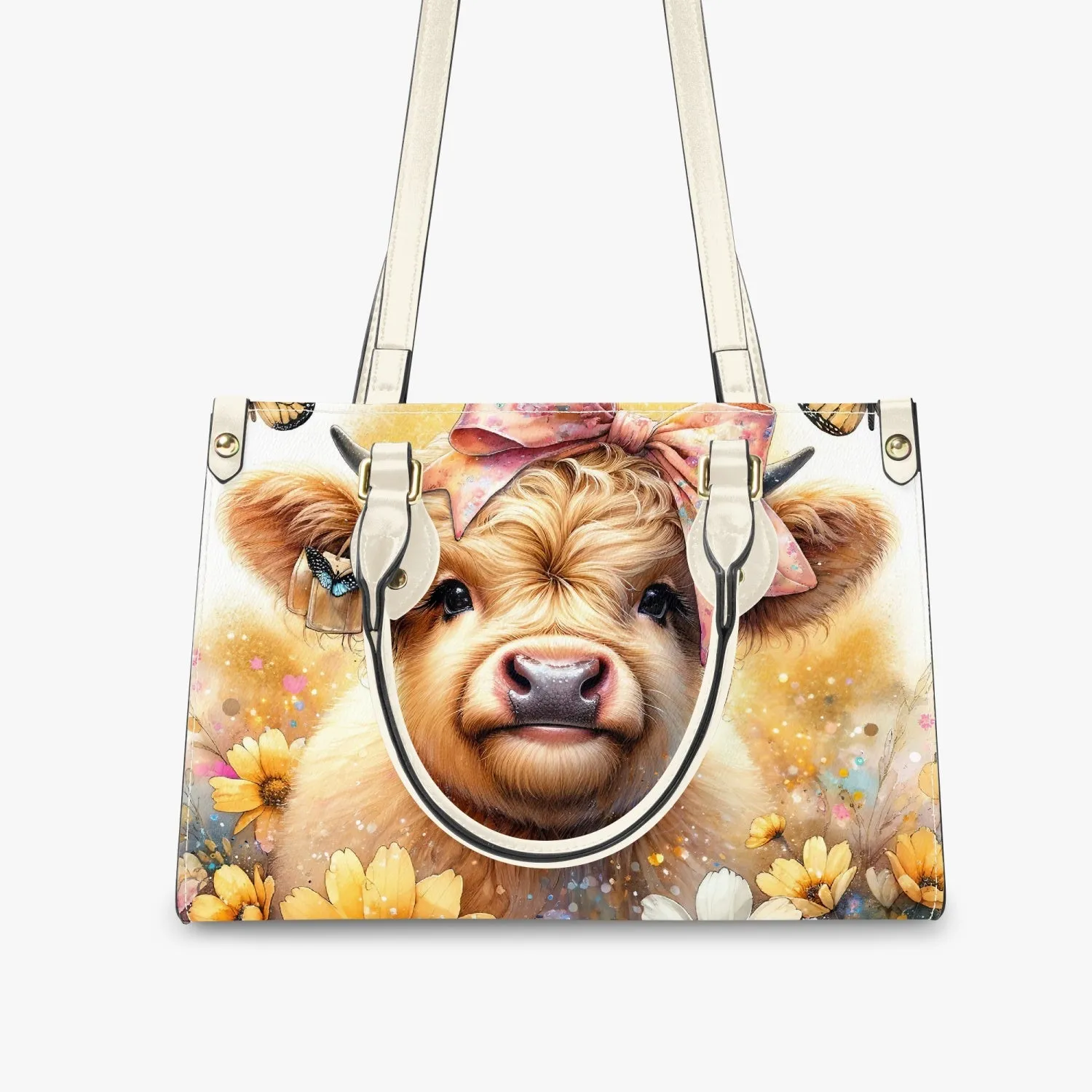 Women's Tote Bag - Long Strap Highland Cow