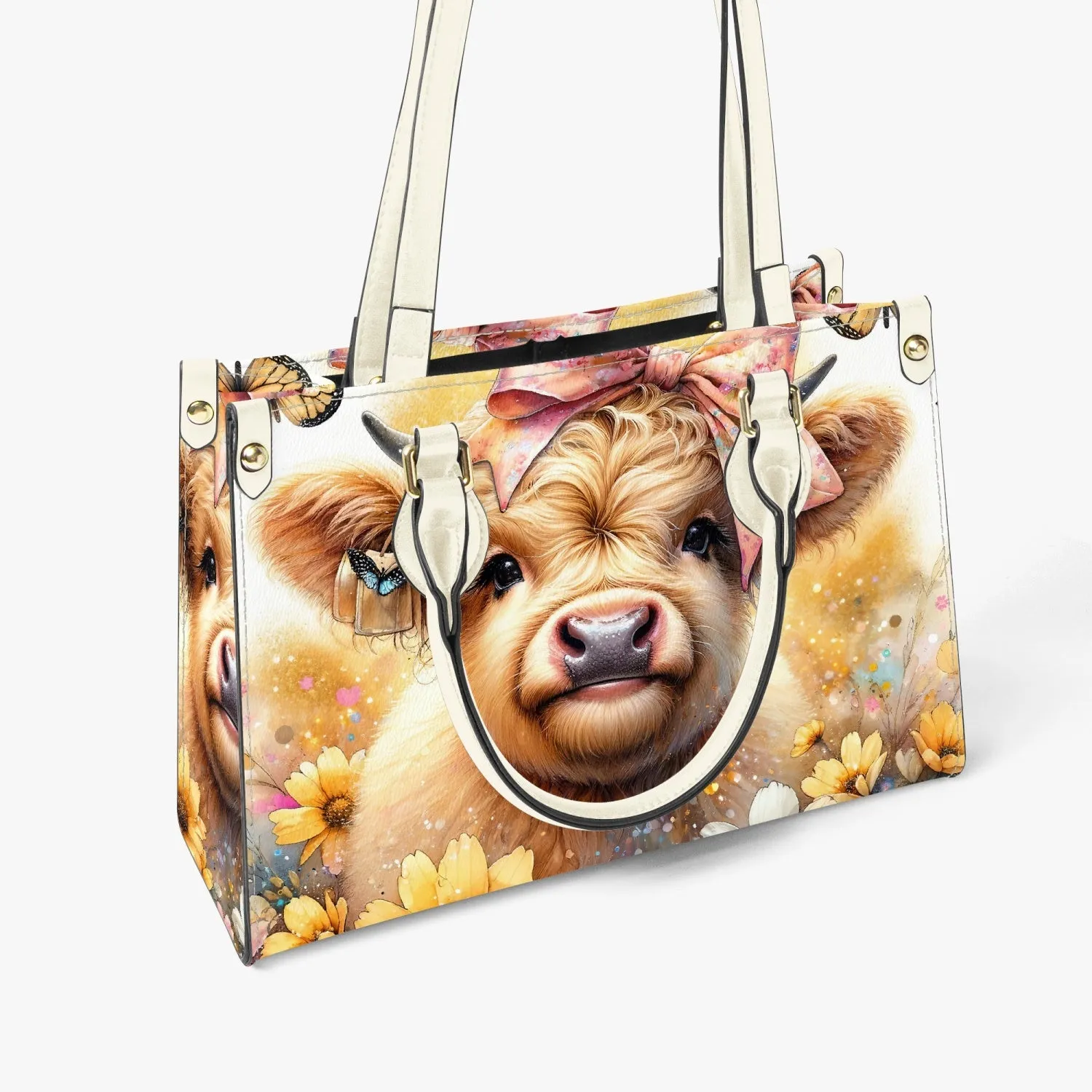 Women's Tote Bag - Long Strap Highland Cow