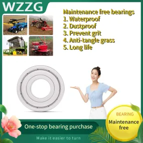 WZZG Maintenance-free bearing 6200ZZ size 10*30*9mm (6PC/lot) dust-proof and mud-proof straw bag harvester