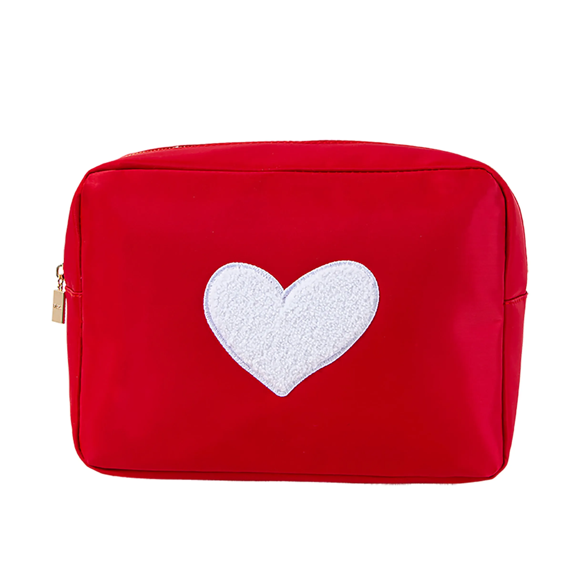 XL Heart Cosmetic Bag: Red