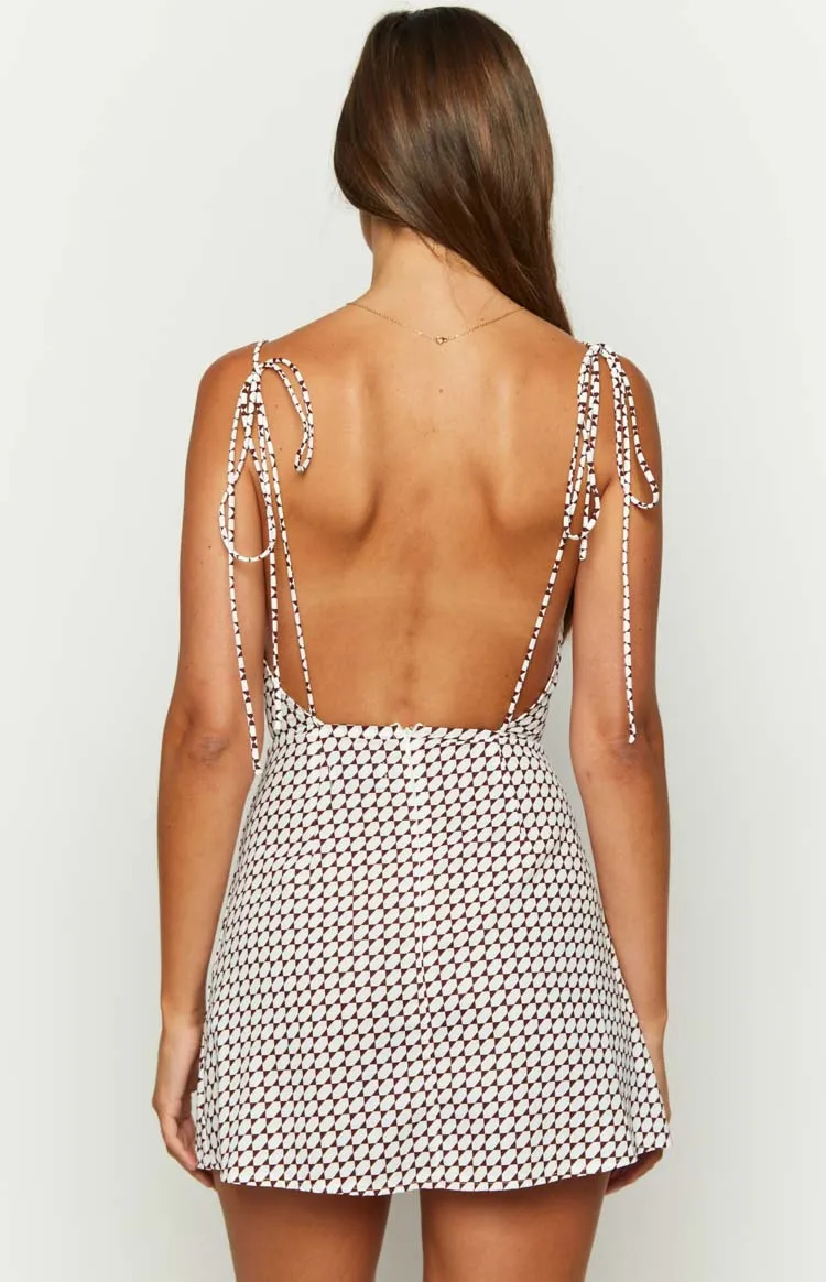 Your LA Catch White Geometric Print Mini Dress