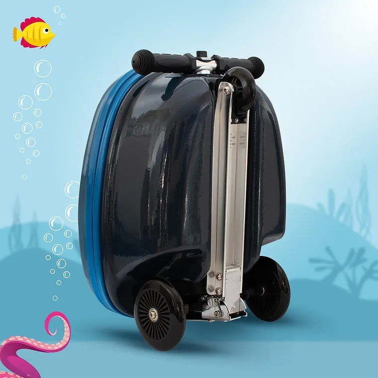 Zinc Flyte Scooter Suitcase Children's Luggage - Stormy The Shark